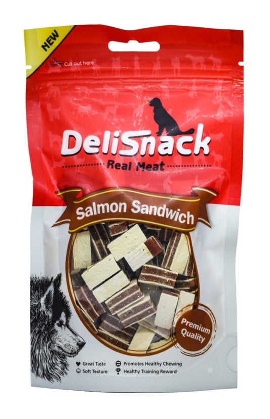 חטיף דליסנק לכלב - סנדוויץ' סלמון 80 גרם